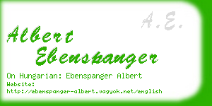 albert ebenspanger business card